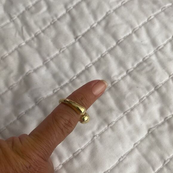 14k gold plated ring. Adjustable, luxury brand. Great alone or stacked - Picture 6 of 9